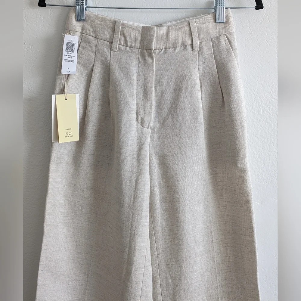 Aritzia Wilfred Effortless Linen Pants In Natural Ecru 0